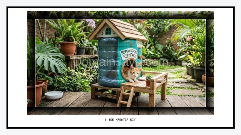 6 Ide Kreatif DIY Rumah Kucing Outdoor dari Galon Bekas