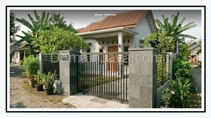 Model Gerbang Rumah Kecil Kampung Pilar Batu Alam Estetik
