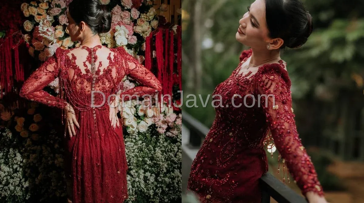 Inspirasi Busana dan Riasan Tunangan Dea Annisa Berbalut Nuansa Merah